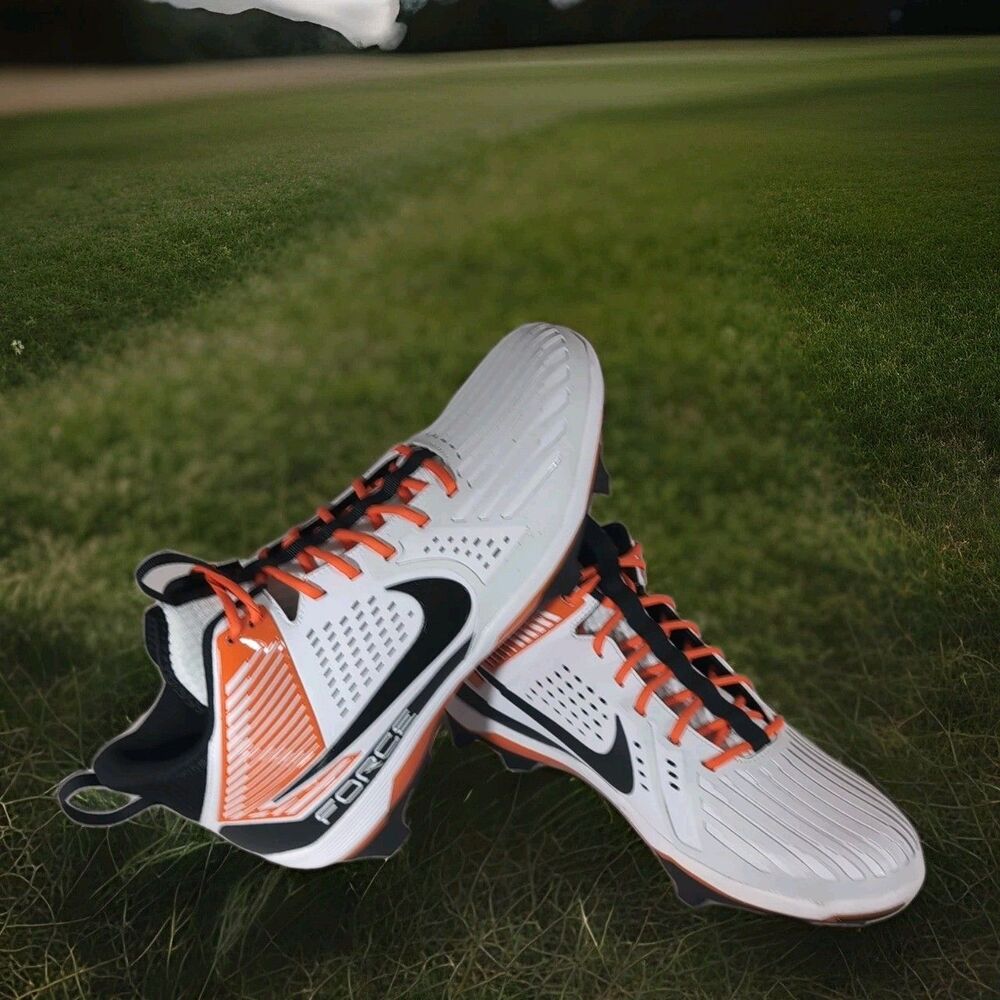 Nike Force Savage Pro 3 Lineman Football Cleats Men’s 15 White Orange DA5453-106
